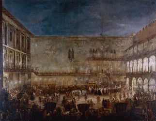 Aankomst van prinses Amalie van Saksen in Padua, door Antonio Stom