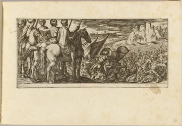 Slagveld met Cavalerie die vanaf een Heuvel Toekijkt