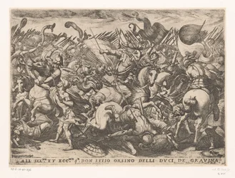 Cavalerie en infanterie in gevecht