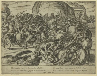 De dood van Camillus in de strijd tussen Grieken en Romeinen