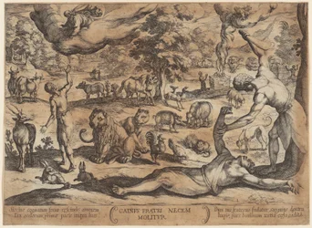 Kaïn doodt Abel, blad 1 uit de serie "Veldslagen van het Oude Testament"