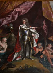 George, prins van Denemarken, als Lord High Admiral van Engeland (detail uit The Queen