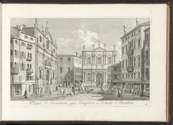 Gezicht op Campo San Salvador te Venetië