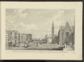 Gezicht op het Canal Grande en de Chiesa di Santa Maria della Carità te Venetië