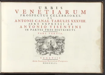 Titelprent met een naakte vrouwenfiguur met schild, helm en boek