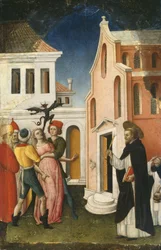 Sint Petrus Martelaar die een door een duivel bezeten vrouw uitdrijft