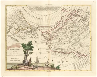 1776 kaart - Nieuwe ontdekkingen van de Russen ten noorden van de Zuidzee in zowel Azië als Amerika