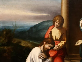 Christus neemt afscheid van zijn moeder
