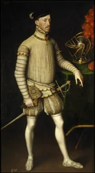 Portret van Heilige Roomse Keizer Maximiliaan II van Oostenrijk 1527-1576, 1550