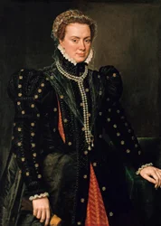 Portret van Margaretha van Parma, hertogin van Parma en gouverneur van de Nederlanden