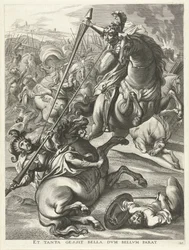 Achilles verslaat Telephos; intocht van Ferdinand te Gent in 1635