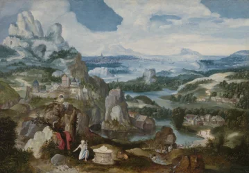 Landschap met de boetvaardige Sint Hiëronymus, 1530-40