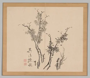 Dubbel Album van Landschapsstudies na Ikeno Taiga, Volume 1 blad 5, 18e eeuw