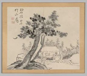 Dubbelalbum van Landschapsstudies naar Ikeno Taiga, Deel 2 blad 32, 18e eeuw