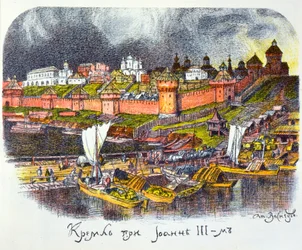 Het Kremlin van Moskou ten tijde van Tsaar Ivan III de Grote, 1921