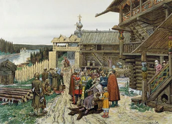 Hof van een feodale Russische prins