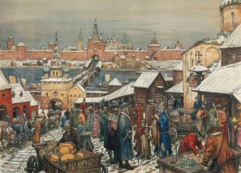 Novgorod Marktplein, eind 19e - begin 20e eeuw
