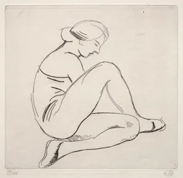 Zittende vrouw