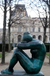 Tuilerieën tuin, Aristide Maillol, De Nacht, Parijs, Frankrijk (foto)