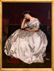Te laat of de brief, vóór 1885 (Olieverf op hout)
