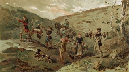 Jachtpartij en Dragers, 13e Eeuw