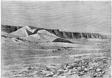Kliffen van de Igharghar, genomen vanuit het noorden van Temassinin, ca. 1890