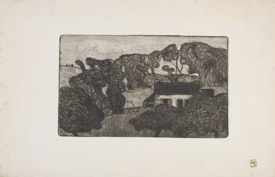 Boerderij omgeven door bomen