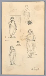 Schetsen van kinderen in Eyub