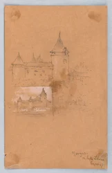 Twee schetsen van Morges, Meer van Genève