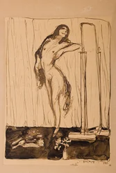 Vrouwelijk naakt, ca. 1910 (tekening)