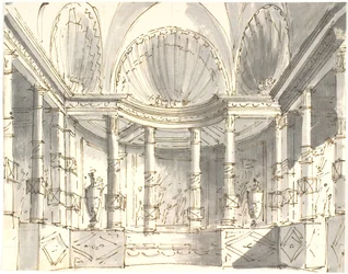 Interieur met zuilen