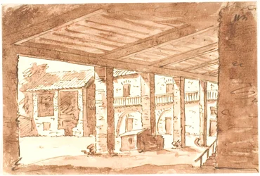 Italiaanse tuin met arcade