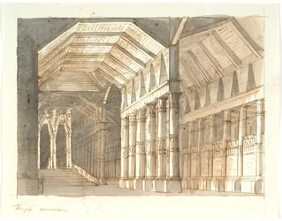 "Tempel" met zuilen en trap