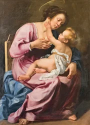 Madonna die baby Jezus voedt