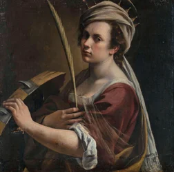 Zelfportret als de heilige Catharina van Alexandrië