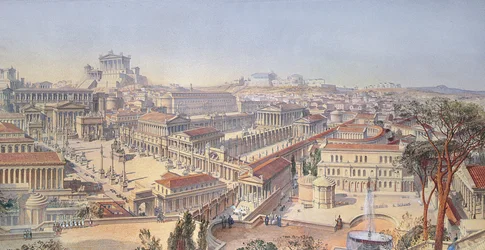 Rome zoals het was, hersteld na bestaande overblijfselen (detail)