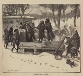 Grafisch Amerika, een sneeuwploeg in Boston