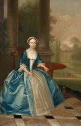 Portret van een Vrouw in Lichtblauw