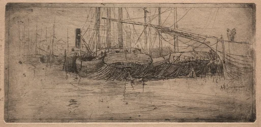 Slip langs de Cuyahoga-rivier, 1887