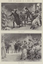 Alarm van inbrekers op een gemaskerd bal