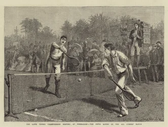 Het Lawn Tennis Kampioenschap in Wimbledon, de vijfde ronde van de All Comers