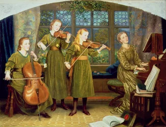 Het huiselijke kwartet: mevrouw Vernon Lushington en haar kinderen, 1883