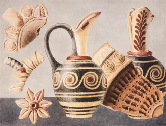 Versierde vazen uit Knossos
