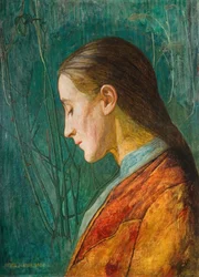 Portret van een Reflecterende Dame, 1887