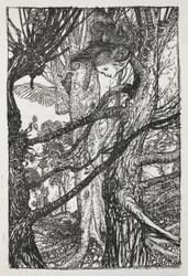 Alice als een slang die met een duif praat