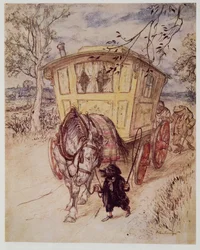 Het was een gouden middag: de geur van het stof dat ze opwierpen was rijk en bevredigend, uit Wind in the Willows van Kenneth Grahame, pub. 1940