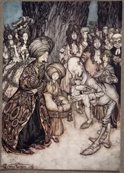 Mijnheer de hertog, zei de arts verheugd, ik heb de eer uw excellentie te informeren dat uw genade verliefd is.., uit Peter Pan in Kensington Gardens door J M Barrie
