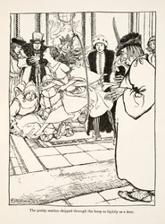 Het mooie meisje sprong door de hoepel zo licht als een hert, uit 