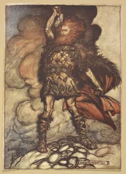 Thor heft zijn hamer op