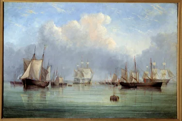 Schepen en zeilboten aangemeerd